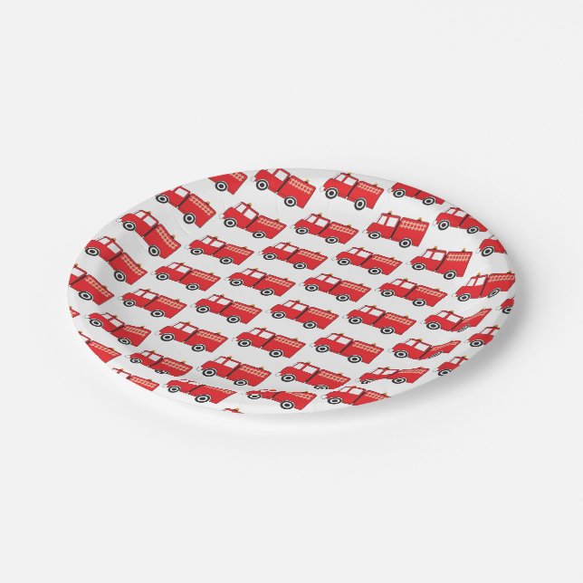 Prato De Papel Padrão de Caminhão de Fogo Vermelho (Inclinado)