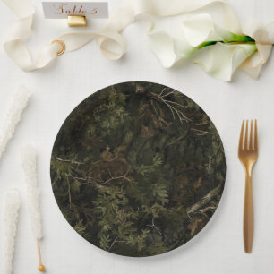 Prato De Papel Padrão de Camuflagem Florestal