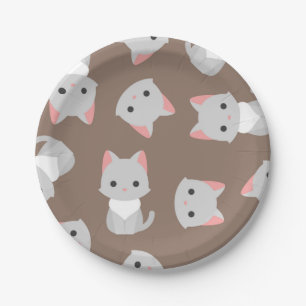 Prato De Papel Padrão de Cat