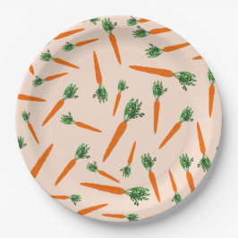 Prato De Papel Padrão de Cenoura Laranja