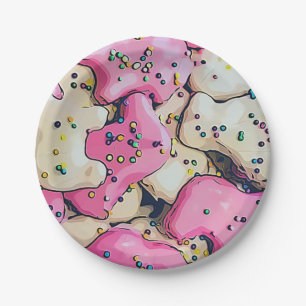 Prato De Papel Padrão de Cookie Animal do Fosco
