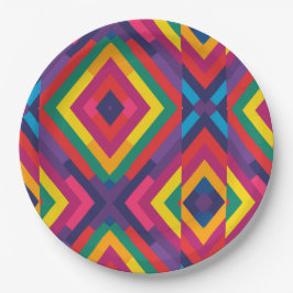 Prato De Papel Padrão de cores do sinalizador LGBTQ 1