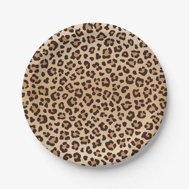 Prato De Papel Padrão de design de impressão de leopardo exótico (Frente)