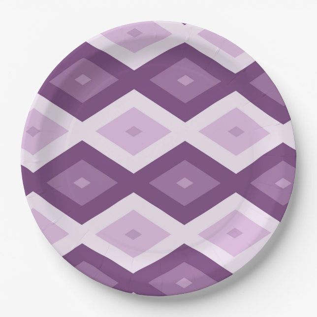 Prato De Papel Padrão de diamante roxo (Frente)