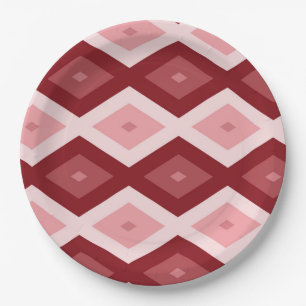 Prato De Papel Padrão de diamante vermelho