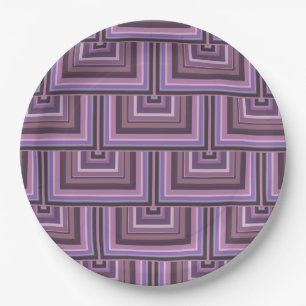 Prato De Papel Padrão de escalas quadradas das faixas de Mauve