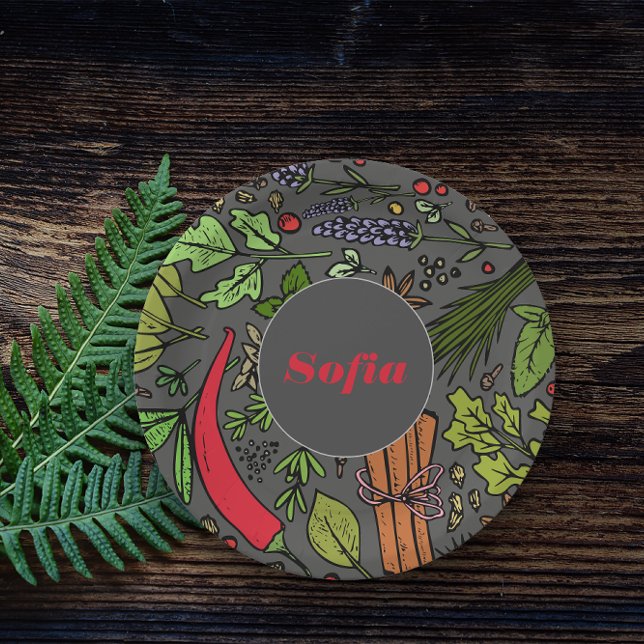 Prato De Papel Padrão de especiarias nome personalizado chapas de (Criador carregado)