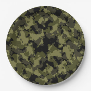 Prato De Papel Padrão de estilo militar da Camouflage