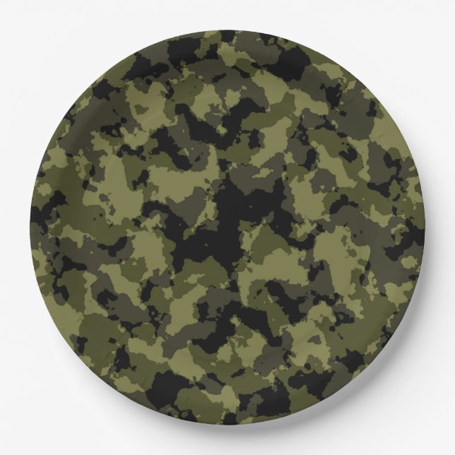 Prato De Papel Padrão de estilo militar da Camouflage (Frente)