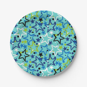 Prato De Papel Padrão de estrelas