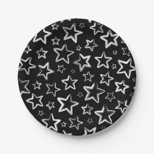 Prato De Papel Padrão de estrelas