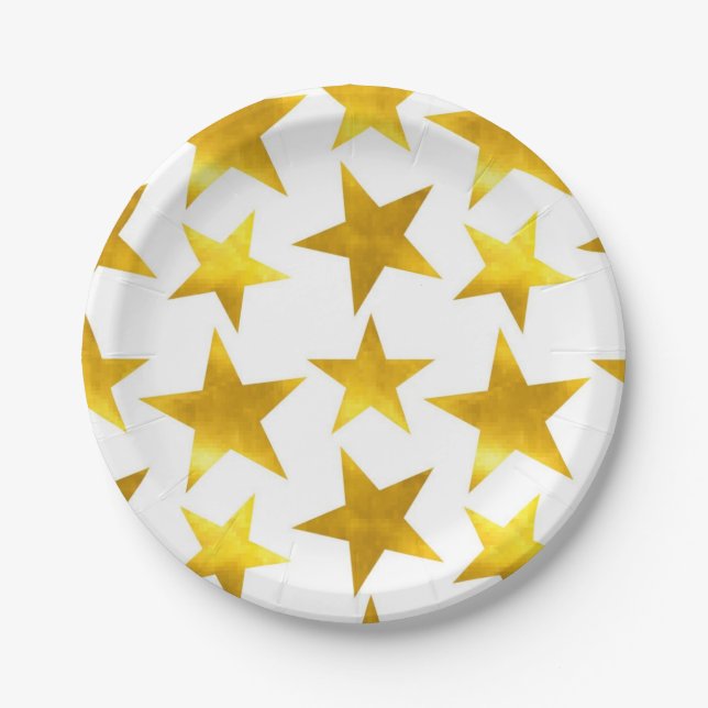 Prato De Papel Padrão de estrelas (Frente)