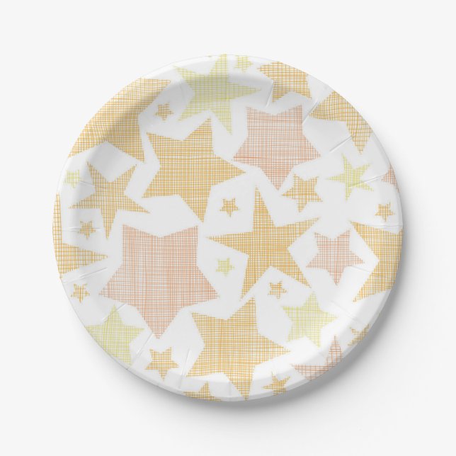 Prato De Papel Padrão de estrelas (Frente)