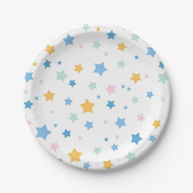 Prato De Papel Padrão de estrelas (Frente)