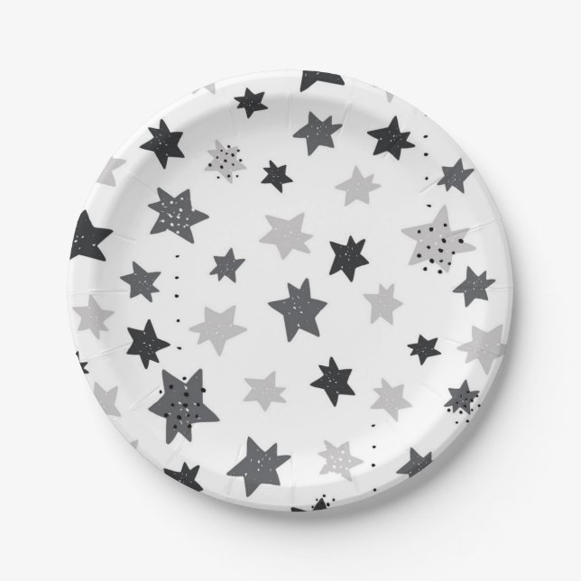 Prato De Papel Padrão de estrelas (Frente)