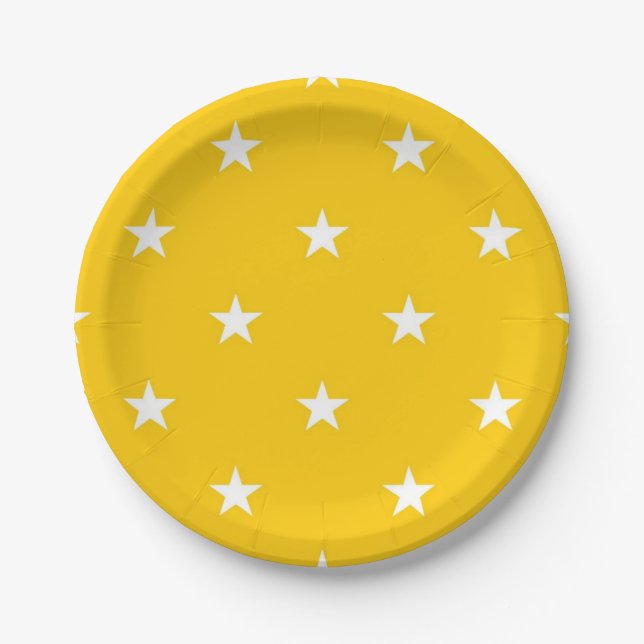Prato De Papel Padrão de estrelas (Frente)