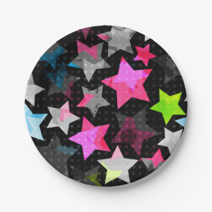 Prato De Papel Padrão de estrelas
