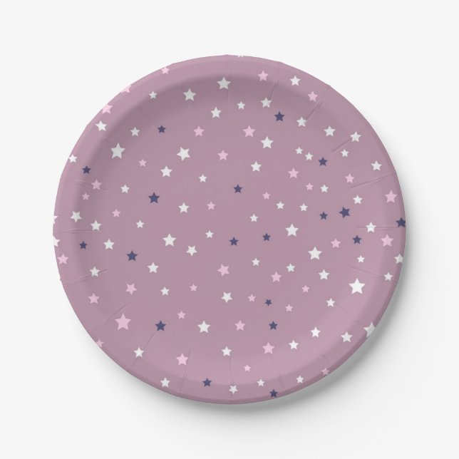 Prato De Papel Padrão de estrelas (Frente)