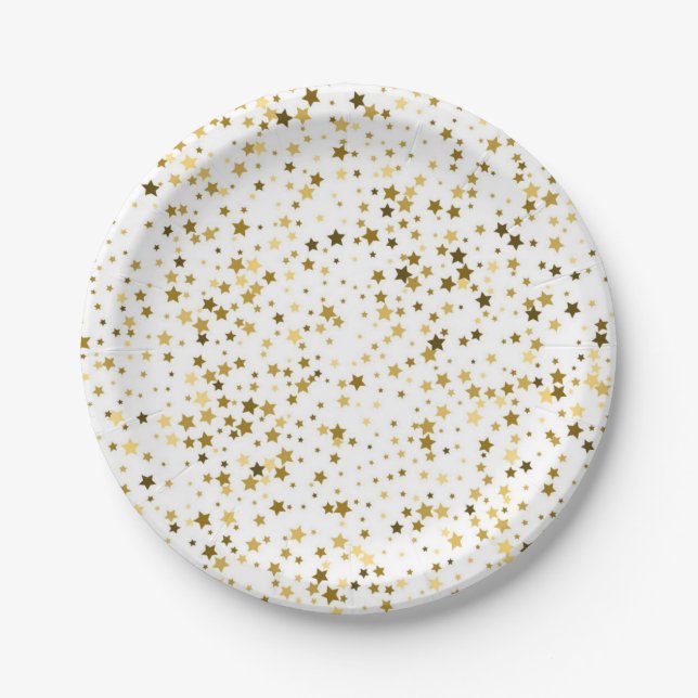 Prato De Papel Padrão de estrelas (Frente)