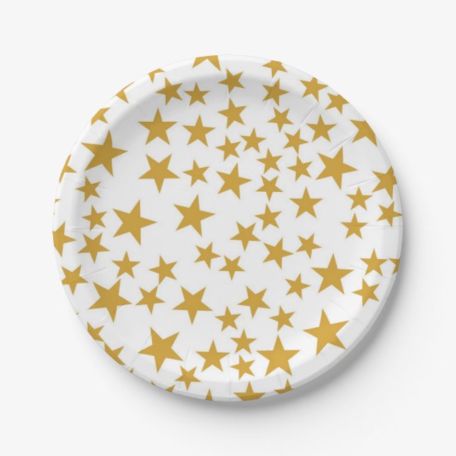 Prato De Papel Padrão de estrelas (Frente)