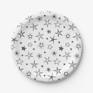 Prato De Papel Padrão de estrelas