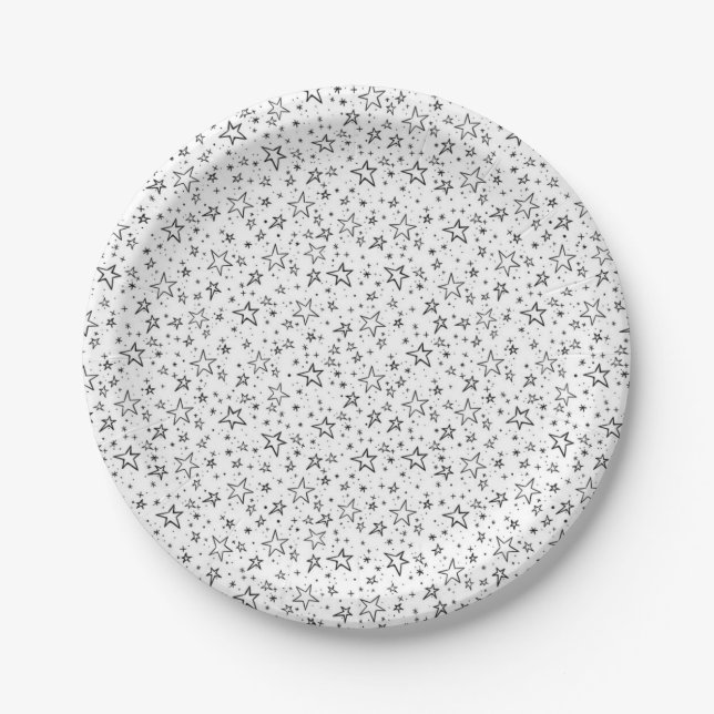Prato De Papel Padrão de estrelas (Frente)
