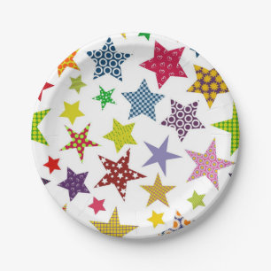 Prato De Papel Padrão de estrelas
