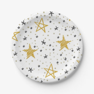 Prato De Papel Padrão de estrelas