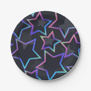 Prato De Papel Padrão de estrelas
