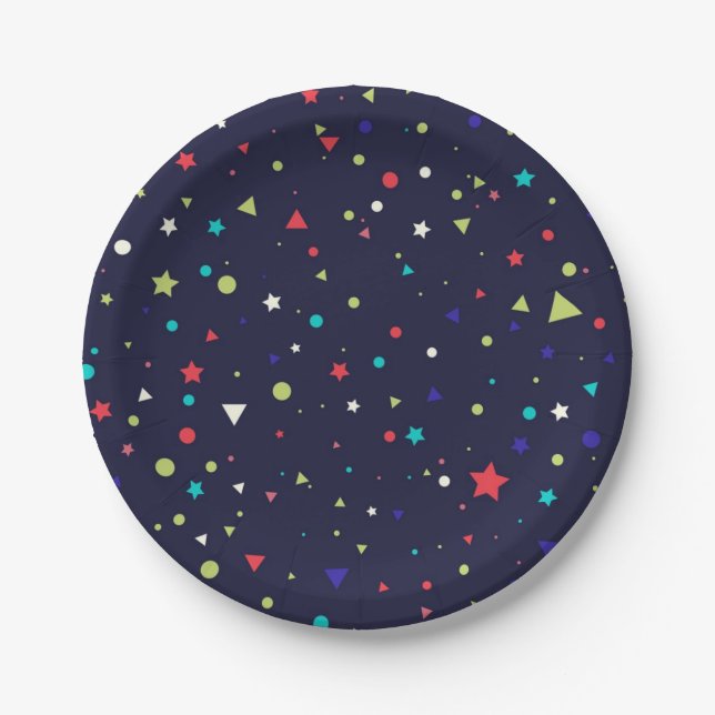 Prato De Papel Padrão de estrelas (Frente)