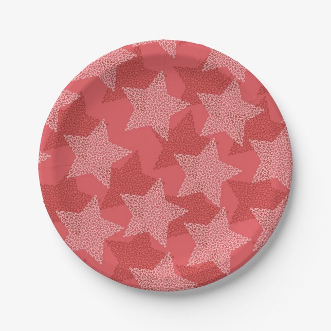 Prato De Papel Padrão de estrelas (Frente)