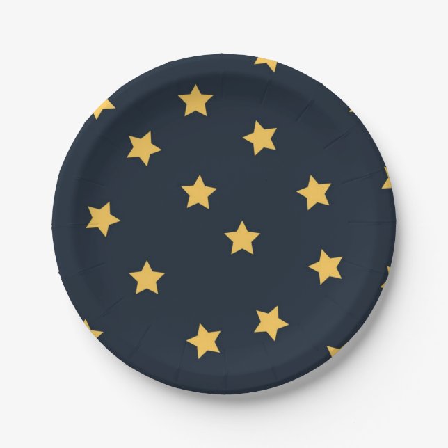 Prato De Papel Padrão de estrelas (Frente)