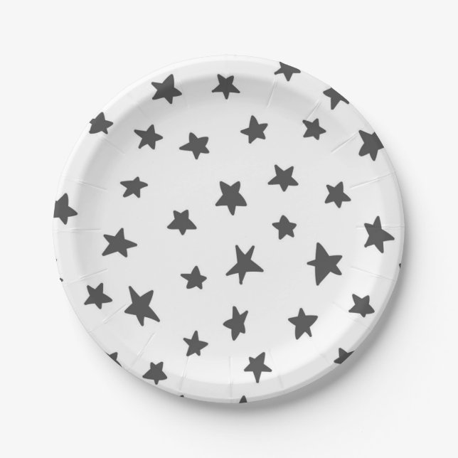 Prato De Papel Padrão de estrelas (Frente)