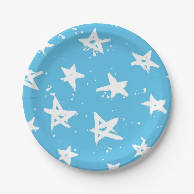 Prato De Papel Padrão de estrelas (Frente)