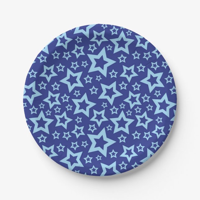 Prato De Papel Padrão de estrelas (Frente)