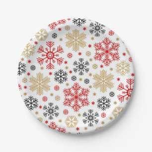 Prato De Papel Padrão de flocos de neve