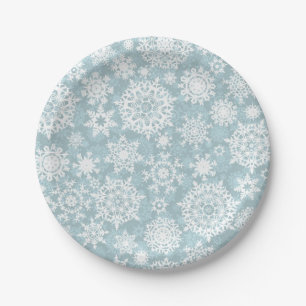 Prato De Papel Padrão de flocos de neve
