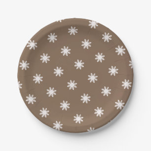 Prato De Papel Padrão de flocos de neve castanho-profundo de Nata