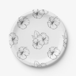 Prato De Papel Padrão de flor