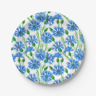 Prato De Papel Padrão de flor de aquarela