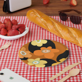 Prato De Papel padrão de flores