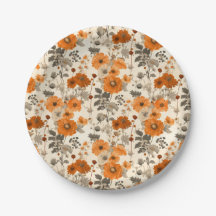 Padrão de Flores de Queda de Laranja Queimado Russ