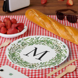 Prato De Papel Padrão de Folga Verde Clássica Personalizada