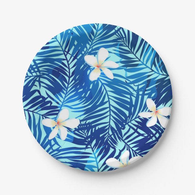 Prato De Papel Padrão de folhas (Frente)