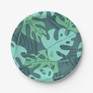 Prato De Papel Padrão de folhas