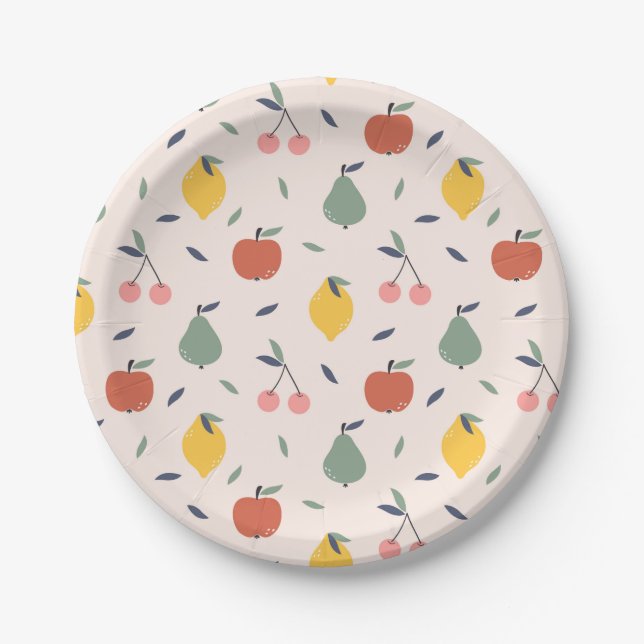 Prato De Papel Padrão de Fruta cômoda (Frente)