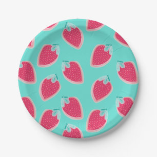 Prato De Papel Padrão de Fruta de morango