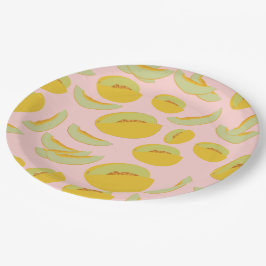 Prato De Papel Padrão de Fruta dos Melões de Honeydew