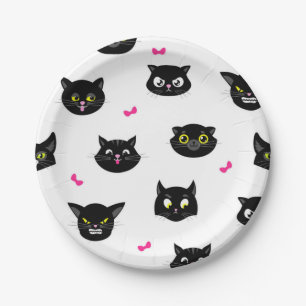 Prato De Papel Padrão de gato