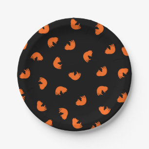 Prato De Papel Padrão de Gato Laranja